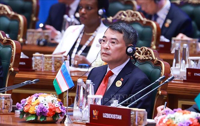 Prime Minister Le Minh Hung attends the session of the 18th BRICS Summit on “Resilience, Innovation, Cooperation and Sustainable Development: Shaping the Future of Inclusive Global Growth.” VNA Photo: Dương Giang