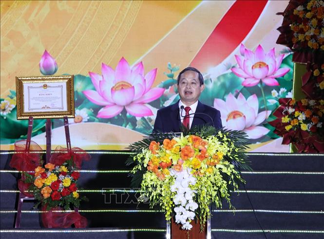 Chủ tịch UBND tỉnh Bắc Ninh Phạm Hoàng Sơn phát biểu. Ảnh: Danh Lam -TTXVN