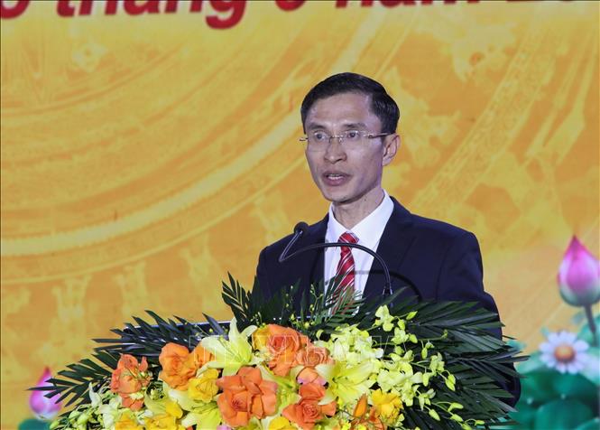 Bí thư Phường Lạng Giang Nguyễn Thanh Tùng phát biểu. Ảnh: Danh Lam - TTXVN