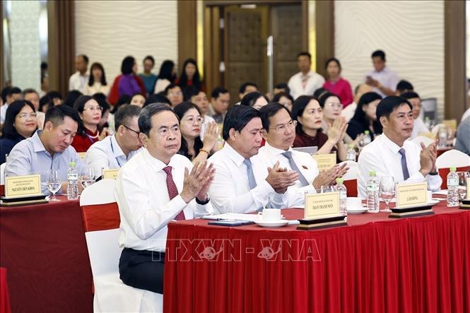Chủ tịch Quốc hội Trần Thanh Mẫn và đại biểu dự Hội nghị Cộng tác viên toàn quốc Báo Đại biểu Nhân dân 2026. Ảnh: Doãn Tấn – TTXVN