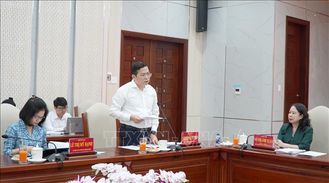 Phó Chủ nhiệm Văn phòng Chủ tịch nước Nguyễn Dũng Tiến, Phó Trưởng Đoàn kiểm tra, giám sát số 238 phát biểu. Ảnh: Văn Sĩ - TTXVN                                  