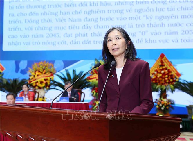 Bà Pauline Tamesis, Điều phối viên Thường trú Liên hợp quốc tại Việt Nam phát biểu. Ảnh: An Đăng - TTXVN