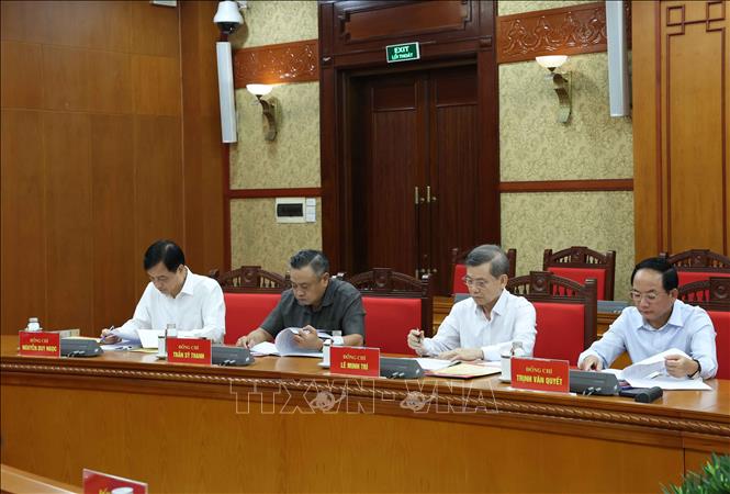 Các đại biểu tham dự cuộc làm việc của Tổng Bí thư, Chủ tịch nước Tô Lâm với Ban Chính sách, chiến lược Trung ương. Ảnh: Thống Nhất – TTXVN