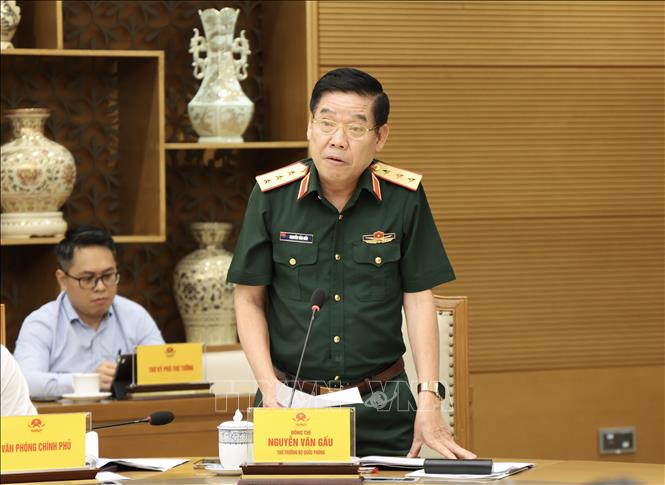 Thượng tướng Nguyễn Văn Gấu, Thứ trưởng Bộ Quốc phòng phát biểu. Ảnh: TTXVN