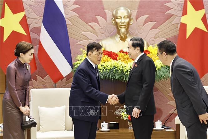 Chủ tịch Quốc hội Trần Thanh Mẫn hội kiến Nhà vua Thái Lan Maha Vajiralongkorn Phra Vajiraklaochaoyuhua và Hoàng hậu Suthida Bajrasudhabimalalakshana. Ảnh: Doãn Tấn - TTXVN