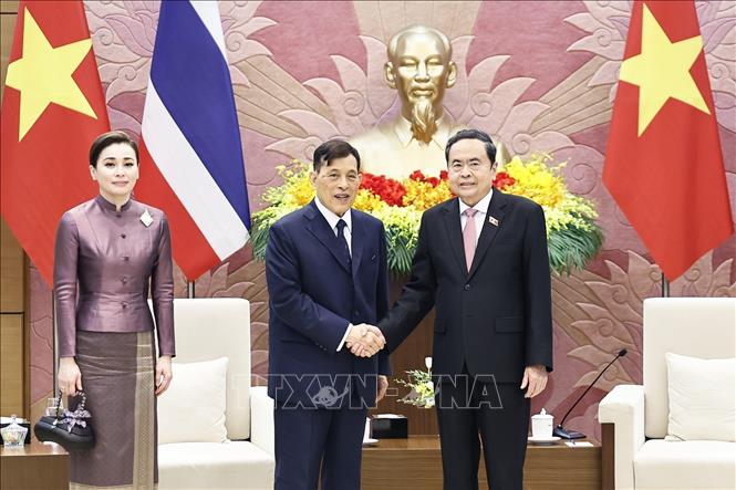Chủ tịch Quốc hội Trần Thanh Mẫn hội kiến Nhà vua Thái Lan Maha Vajiralongkorn Phra Vajiraklaochaoyuhua và Hoàng hậu Suthida Bajrasudhabimalalakshana. Ảnh: Doãn Tấn - TTXVN