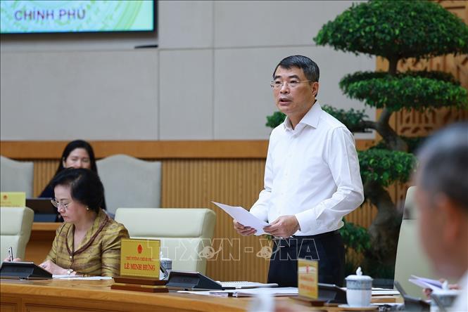 Thủ tướng Lê Minh Hưng chủ trì Phiên họp Chính phủ chuyên đề về xây dựng pháp luật tháng 9 năm 2026. Ảnh: Dương Giang-TTXVN
