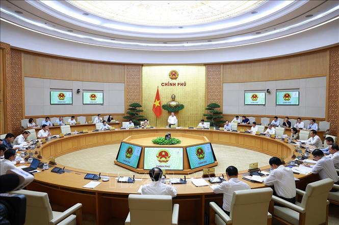 Thủ tướng Lê Minh Hưng chủ trì Phiên họp Chính phủ chuyên đề về xây dựng pháp luật tháng 9 năm 2026. Ảnh: Dương Giang-TTXVN
