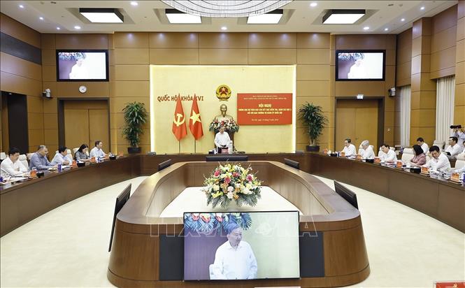 Tổng Bí thư, Chủ tịch nước Tô Lâm, Trưởng Đoàn Kiểm tra, giám sát số 218 phát biểu. Ảnh: Doãn Tấn - TTXVN
