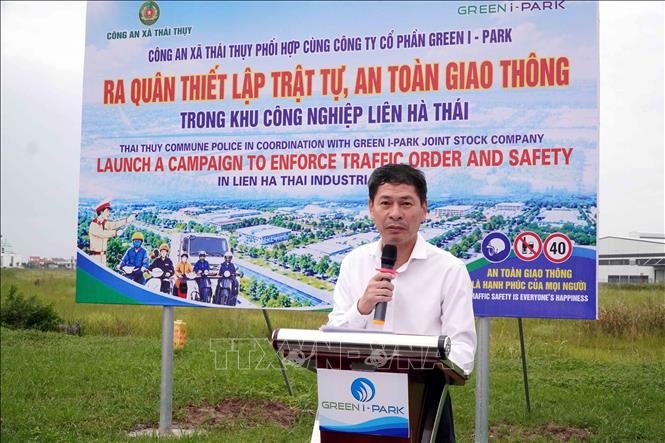 Phó Tổng Giám đốc Công ty cổ phần Green i-Park Lê Đình Đáp phát biểu tại chương trình. Ảnh: Nguyễn Công Hải - TTXVN