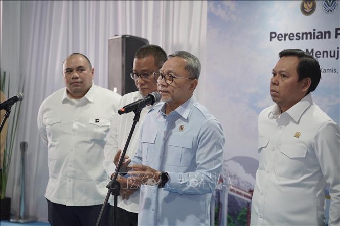 Bộ trưởng Điều phối Lương thực Indonesia Zulkifli Hasan phát biểu tại buổi lễ. Ảnh: Đỗ Quyên – PV TTXVN tại Indonesia