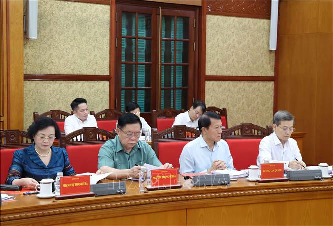 Các đại biểu tham dự Phiên họp Thường trực Ban Chỉ đạo Trung ương về phòng, chống tham nhũng, lãng phí, tiêu cực. Ảnh: Thống Nhất – TTXVN