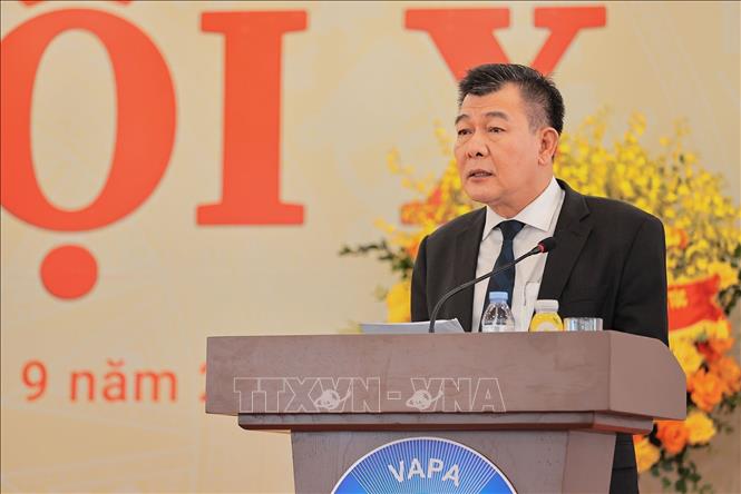 Đồng chí Nguyễn Đức Phong, Uỷ viên Ban Thường vụ Đảng ủy Mặt trận Tổ quốc Việt Nam, các đoàn thể Trung ương, Phó Chủ tịch Uỷ ban Trung ương MTTQ Việt Nam phát biểu tại Đại hội. Ảnh: Lê Đông - TTXVN