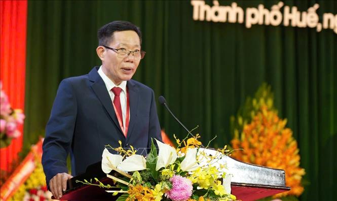 Ông Hà Văn Tuấn, Phó Chủ tịch UBND thành phố Huế phát biểu. Ảnh: Văn Dũng-TTXVN