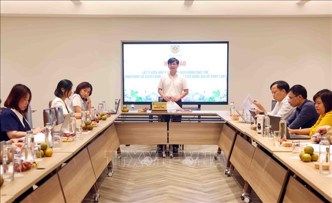Hội thảo lấy ý kiến góp ý dự thảo Nghị định thay thế Nghị định số 52/2015/NĐ-CP về cơ sở Dữ liệu quốc gia về pháp luật. Ảnh: Phạm Kiên - TTXVN