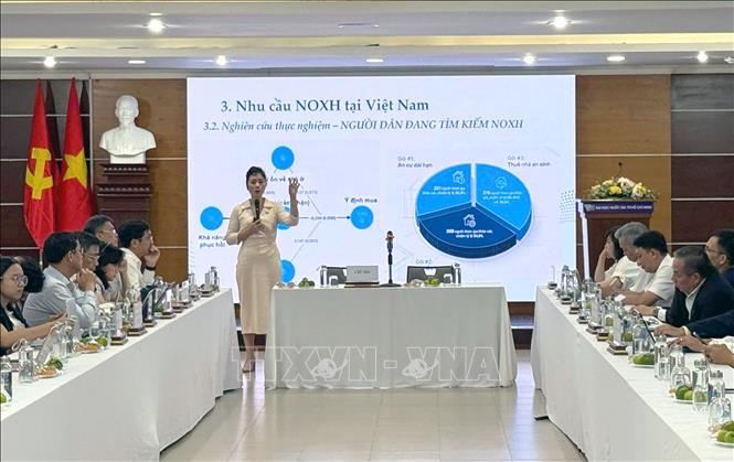 Phó Giáo sư Tiến sỹ Trần Thị Hồng Liên phát biểu tại hội thảo. Ảnh: Thanh Vũ - TTXVN 
