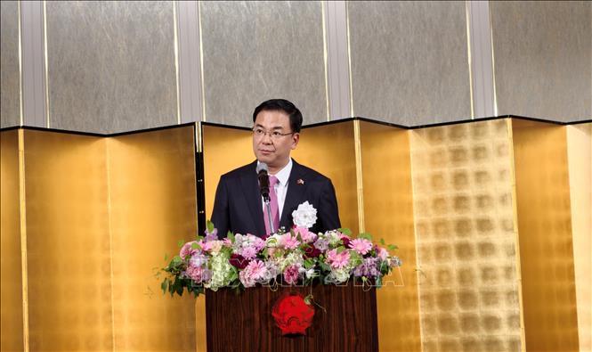 Đại sứ Việt Nam tại Nhật Bản Phạm Quang Hiệu phát biểu mở đầu buổi lễ. Ảnh: Bùi Hà- PV TTXVN tại Nhật Bản