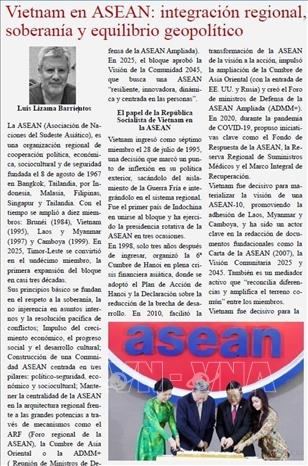 Bài viết đăng trên báo SurAndino (Chile) ngày 13/9/2026. Ảnh chụp màn hình/Diệu Hương - PV TTXVN tại Nam Mỹ