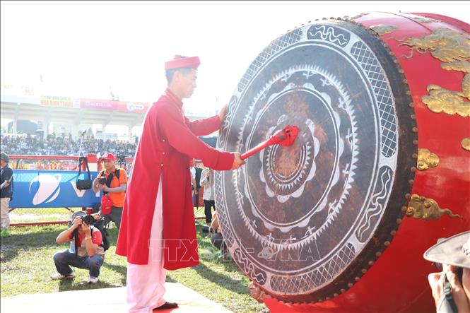 Ông Phạm Hoàng Tuấn, Phó Chủ tịch thường trực UBND phường Đồ Sơn, thành phố Hải Phòng, Trưởng Ban tổ chức lễ hội khởi trống khai hội. Ảnh: Mạnh Minh – TTXVN