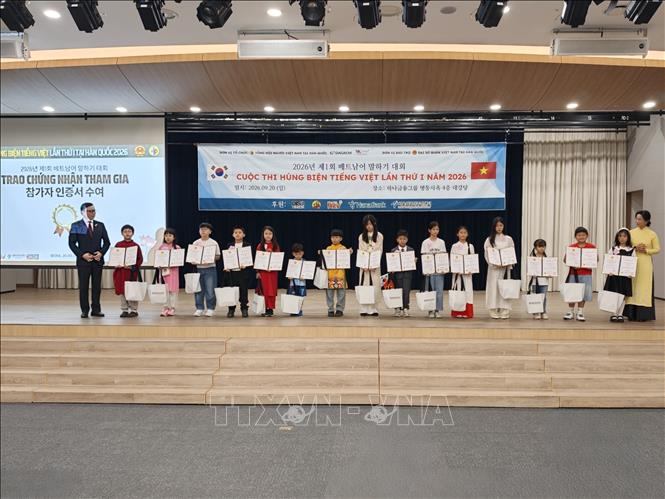 Các thí sinh tham dự cuộc thi. Ảnh Đào Lâm - Phóng viên TTXVN tại Hàn Quốc