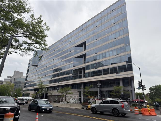 Trụ sở Quỹ Tiền tệ Quốc tế (IMF) tại Washington, D.C. (Mỹ). Ảnh: Ngọc Quang – PV TTXVN tại Mỹ