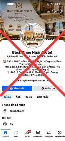 Fanpage giả mạo cơ sở lưu trú, nhà hàng để lừa đảo chiếm đoạt tiền của người dân. Ảnh: TTXVN phát