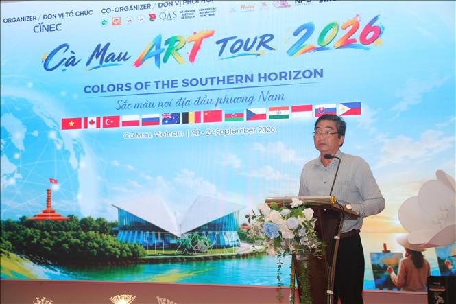 Ông Huỳnh Hùng Dũng, Phó Giám đốc Sở Khoa học và Công nghệ tỉnh Cà Mau, chia sẻ tại sự kiện. Ảnh: Chanh Đa - TTXVN