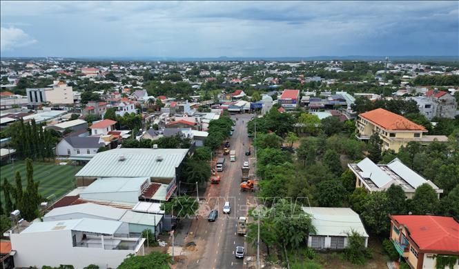 Khu vực triển khai dự án cải tạo, nâng cấp hệ thống tiêu thoát nước chống ngập tại phường Bình Phước, thành phố Đồng Nai, nhìn từ trên cao. Ảnh: Đậu Tất Thành – TTXVN