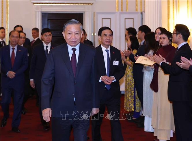 Tổng Bí thư, Chủ tịch nước Tô Lâm đến phát biểu chính sách và nhận Huy chương của Hiệp hội Chính sách Đối ngoại Hoa Kỳ (FPA). Ảnh: Thống Nhất – TTXVN