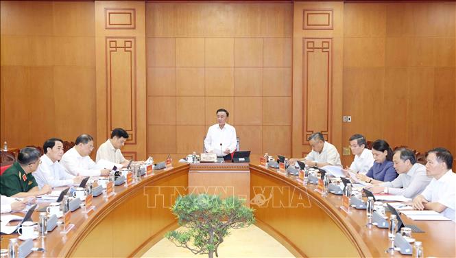 Thường trực Ban Bí thư Trần Cẩm Tú phát biểu chỉ đạo. Ảnh: Phương Hoa - TTXVN