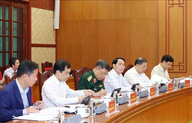 Các đại biểu tham dự buổi làm việc. Ảnh: Phương Hoa - TTXVN