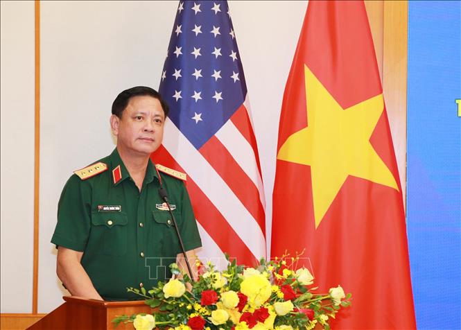 Thượng tướng Nguyễn Trường Thắng, Thứ trưởng Bộ Quốc phòng phát biểu. Ảnh: Trọng Đức - TTXVN