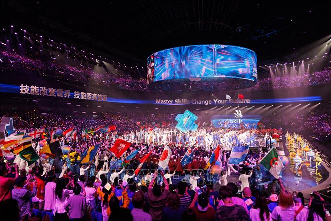 Quang cảnh lễ khai mạc Kỳ thi Kỹ năng nghề thế giới (WorldSkills) 2026 tại Thượng Hải, Trung Quốc ngày 22/9/2026. Ảnh: THX/TTXVN phát