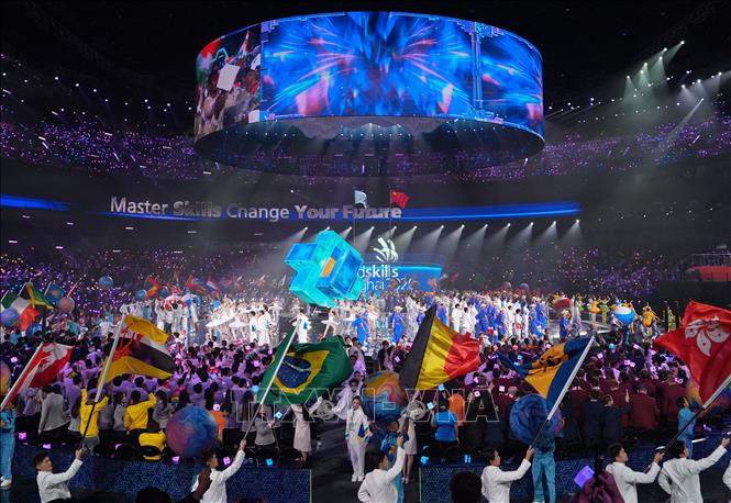 Quang cảnh lễ khai mạc Kỳ thi Kỹ năng nghề thế giới (WorldSkills) 2026 ở Thượng Hải, Trung Quốc ngày 22/9/2026. Ảnh: THX/TTXVN phát