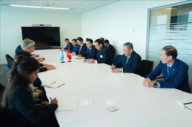 Phó Thủ tướng, Bộ trưởng Quốc phòng Phan Văn Giang hội kiến Phó Tổng Thư ký Liên hợp quốc phụ trách hoạt động gìn giữ hòa bình Jean-Piere Lacroix. Ảnh: Đoàn Hùng - P/v TTXVN tại Mỹ