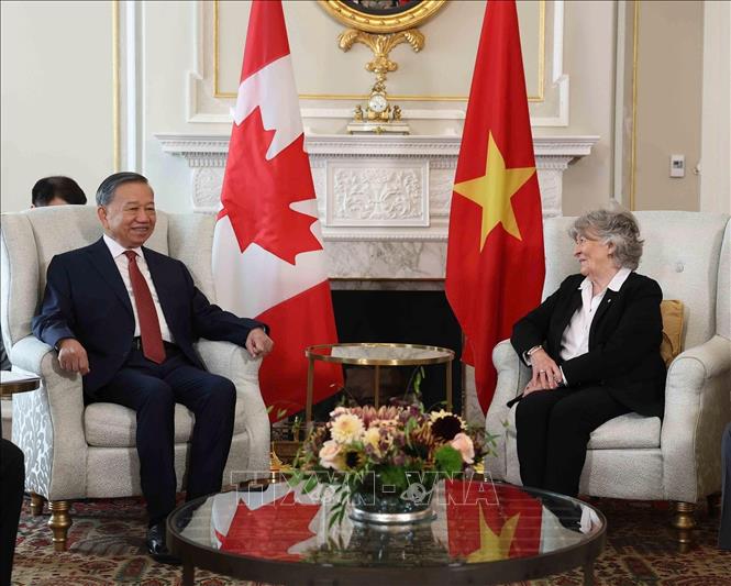 Tổng Bí thư, Chủ tịch nước Tô Lâm hội kiến với Toàn quyền Canada Louise Arbour. Ảnh: Thống Nhất – TTXVN
