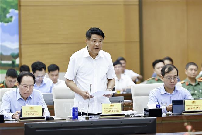 Viện trưởng Viện Kiểm sát nhân dân tối cao Nguyễn Huy Tiến phát biểu. Ảnh: Doãn Tấn - TTXVN