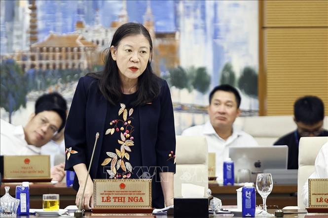 Chủ nhiệm Ủy ban Dân nguyện và Giám sát của Quốc hội Lê Thị Nga phát biểu. Ảnh: Doãn Tấn - TTXVN