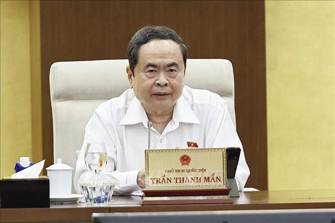 Chủ tịch Quốc hội Trần Thanh Mẫn phát biểu. Ảnh: Doãn Tấn - TTXVN