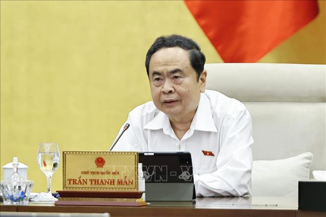 Chủ tịch Quốc hội Trần Thanh Mẫn phát biểu. Ảnh: Doãn Tấn - TTXVN