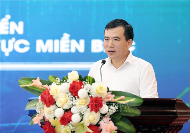 Giám đốc Sở Khoa học và Công nghệ tỉnh Phú Thọ Nguyễn Minh Tường phát biểu tại hội nghị. Ảnh: Tạ Toàn - TTXVN