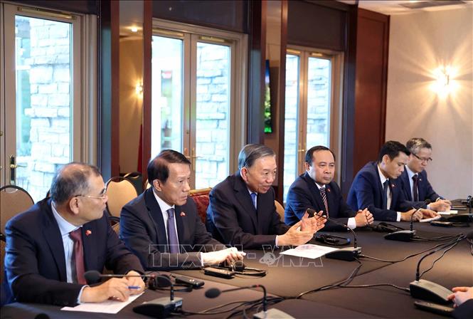 Tổng Bí thư, Chủ tịch nước Tô Lâm tiếp Giáo sư Graham Carr, Hiệu trưởng Trường Đại học Concordia. Ảnh: Thống Nhất – TTXVN