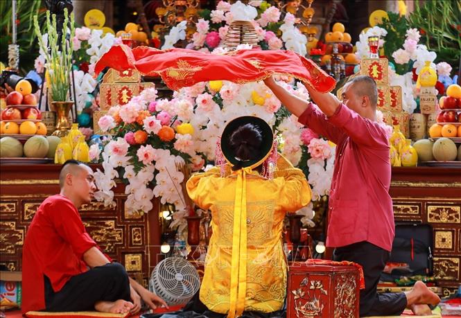 Tín ngưỡng thờ Mẫu Tam phủ của người Việt được UNESCO ghi danh vào Danh sách Di sản văn hóa phi vật thể đại diện của nhân loại. Ảnh: Khánh Hoà - TTXVN