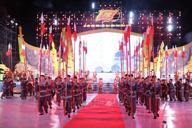 Chương trình nghệ thuật “Vạn Kiếp – Hào khí ngàn năm”. Ảnh: Mạnh Minh -TTXVN