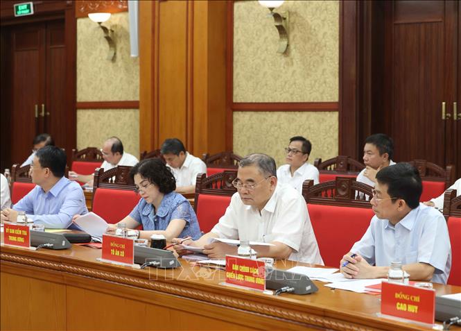 Các đại biểu tham dự buổi làm việc. Ảnh: Thống Nhất – TTXVN