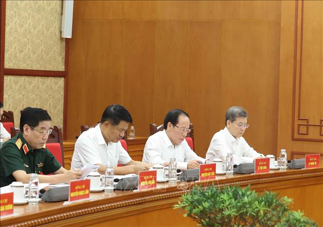 Các đại biểu tham dự buổi làm việc. Ảnh: Thống Nhất – TTXVN