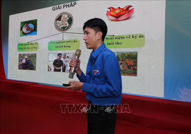 Cuộc thi Khởi nghiệp và đổi mới sáng tạo tỉnh là một trong những môi trường để thanh niên thể hiện ý tưởng khởi nghiệp. Ảnh: Hồng Thái - TTXVN