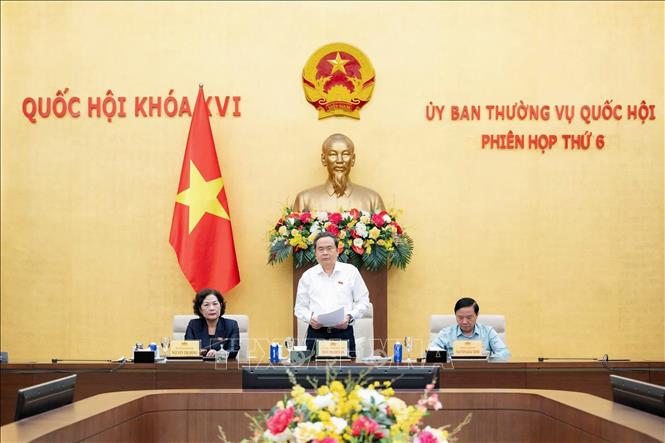 Chủ tịch Quốc hội Trần Thanh Mẫn phát biểu bế mạc phiên họp. Ảnh: Doãn Tấn - TTXVN