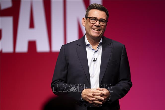 Thủ tướng Anh Andy Burnham phát biểu tại Hội nghị thường niên của Công đảng ở Liverpool, ngày 29/9/2026. Ảnh: THX/TTXVN phát