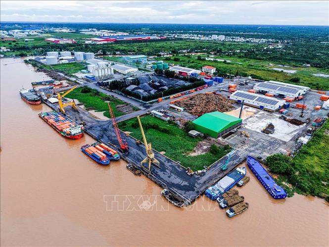 Cảng Cảng Cái Cui là một trong những đầu mối giao nhận, vận chuyển hàng hóa quan trọng của Cần Thơ và vùng Đồng bằng sông Cửu Long, góp phần kết nối hàng hóa từ các tỉnh trong vùng với các tuyến vận tải biển. Ảnh: Hoàng Hiếu - TTXVN